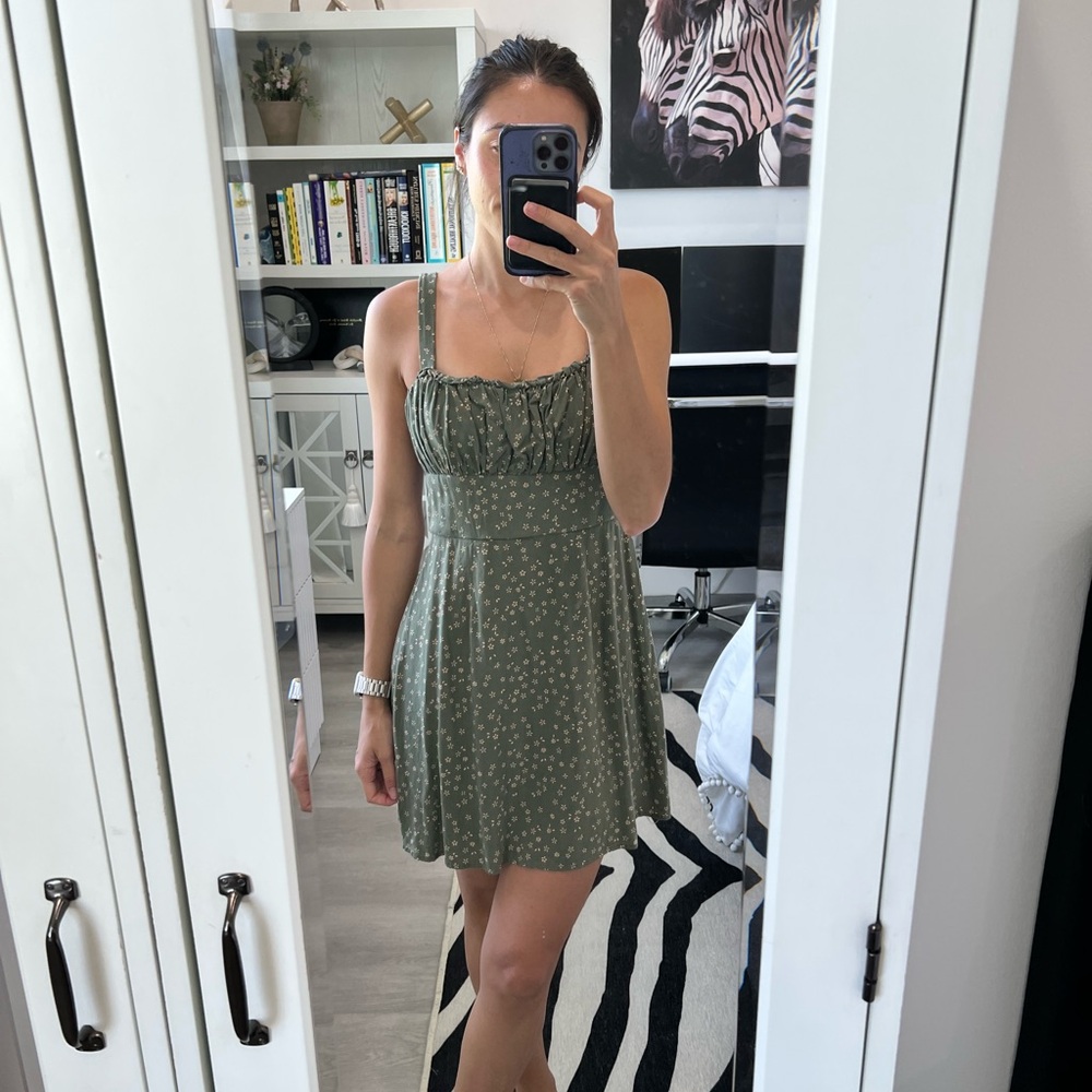 Trixxi Olive Floral Mini Dress